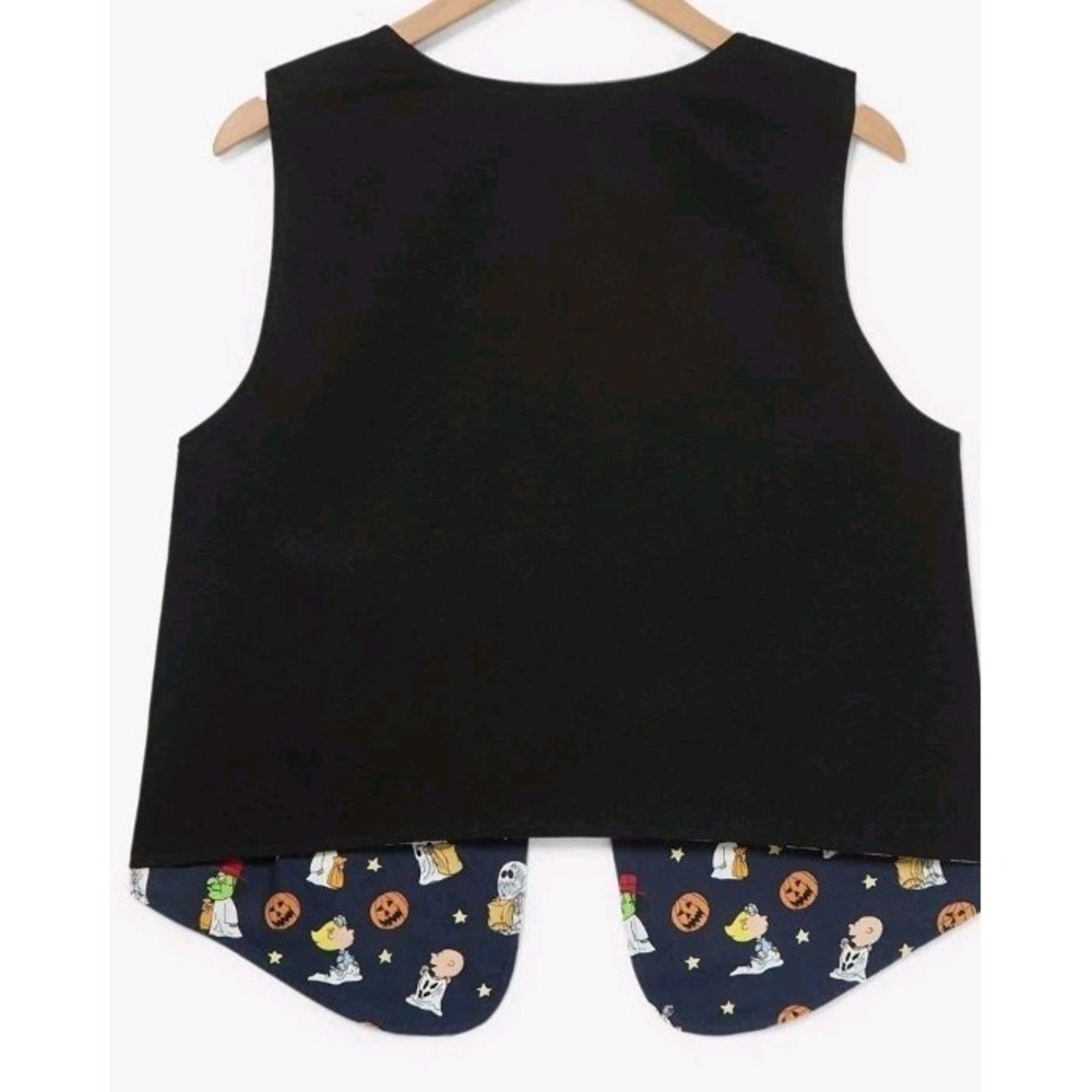 Peanuts Snoopy The Great Pumpkin Halloween Color Block Womens Reversible Vest XL - Picture 2 of 3